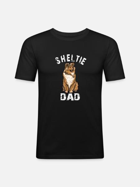 Sheltie Dad - Men's Slim Fit T-Shirt - black