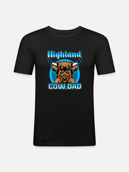 Highland Cow Dad - Men's Slim Fit T-Shirt - black