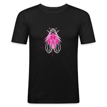 Cicada Colourful - Men's Slim Fit T-Shirt - black - Front - Nik (191cm)