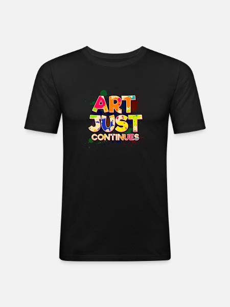 Art Just Continues - Men's Slim Fit T-Shirt - black