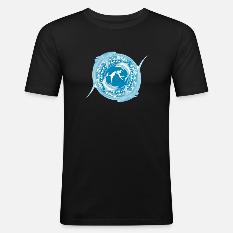 Tochter von Poseidon - Männer Slim Fit T-Shirt - Schwarz