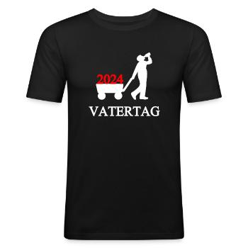 Vatertag - Männer Slim Fit T-Shirt - Schwarz - Vorne - Nik (191cm)
