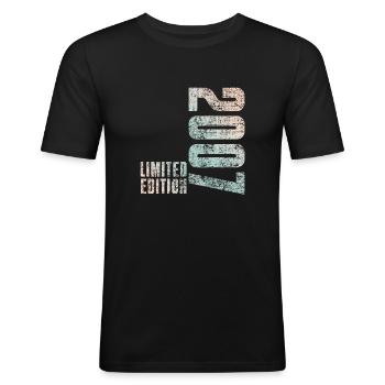 Limited Edition 2007 18. Geburtstag Geschenk - Männer Slim Fit T-Shirt - Schwarz - Vorne - Nik (191cm)