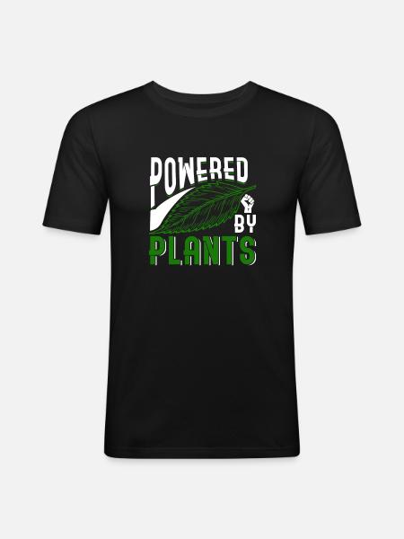 Powered By Plants - Men's Slim Fit T-Shirt - black