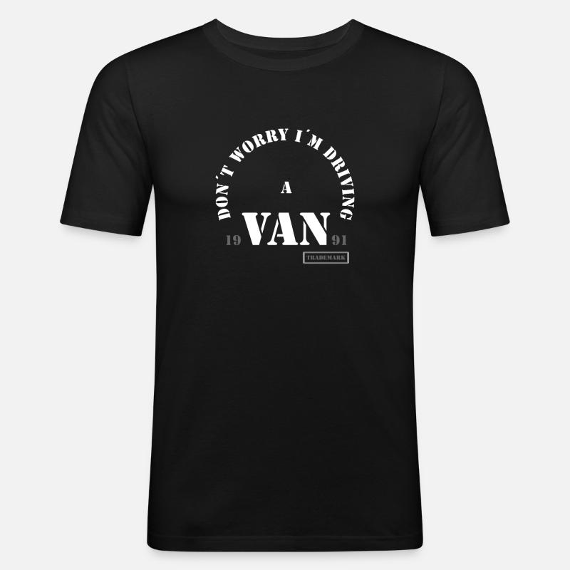 Camper Van Spruch - Men's Slim Fit T-Shirt - black