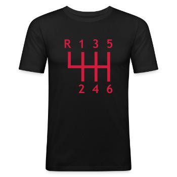 Auto - Mannen slim fit T-shirt - zwart - Voor - Nik (191cm)