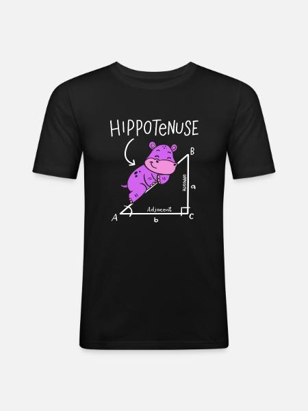 Hippoténuse Hypoténuse Triangle Géométrie Math - T-shirt près du corps Homme - noir