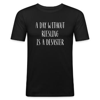 Pfalz Riesling Schorle Weinfest Wine Lover Spruch - Maglietta aderente da uomo - nero - Fronte - Nik (191cm)
