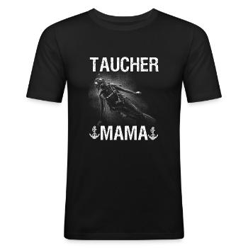 Apnoetaucher Freitaucher Scuba Taucher Mama - Männer Slim Fit T-Shirt - Schwarz - Vorne - Nik (191cm)