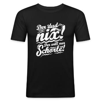Weinfest Pfälzer Wein - Männer Slim Fit T-Shirt - Schwarz - Vorne - Nik (191cm)