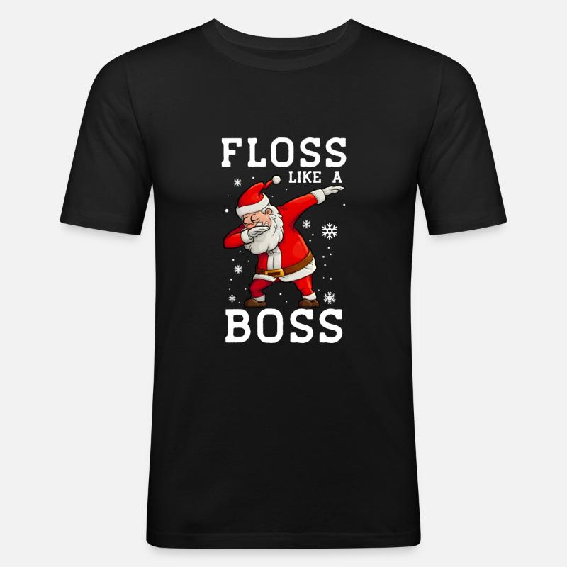Weihnachtsmann Dab - Männer Slim Fit T-Shirt - Schwarz