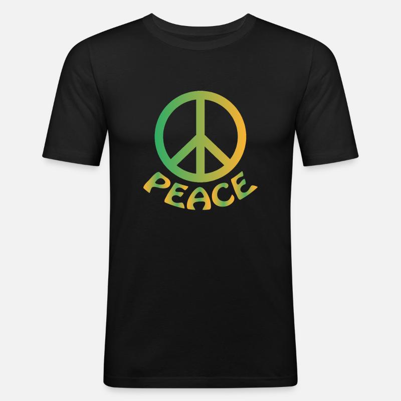 Friede - Männer Slim Fit T-Shirt - Schwarz