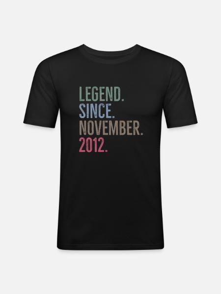 Legende seit November 2012 - Männer Slim Fit T-Shirt - Schwarz