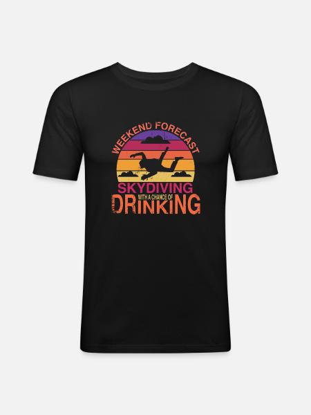 Weekend Forecast Skydiving - Men's Slim Fit T-Shirt - black