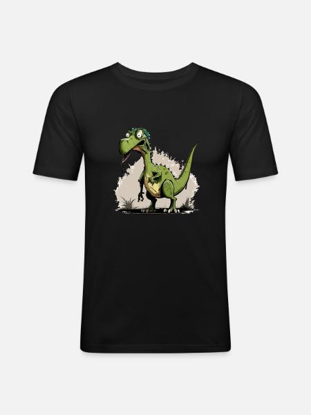 Gop der Dinosaurier - Männer Slim Fit T-Shirt - Schwarz
