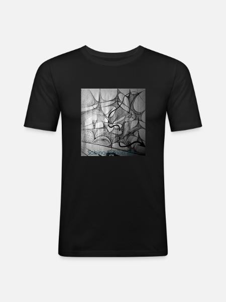 Sabino Lemon ART Teas - Men's Slim Fit T-Shirt - black