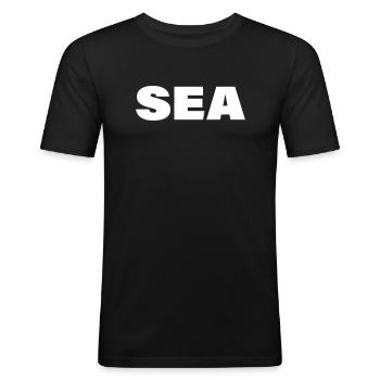 SEA - Men's Slim Fit T-Shirt - black - Front - Nik (191cm)