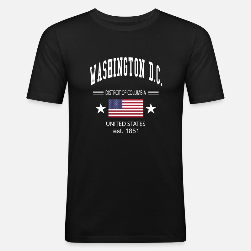 Washington DC - Männer Slim Fit T-Shirt - Schwarz