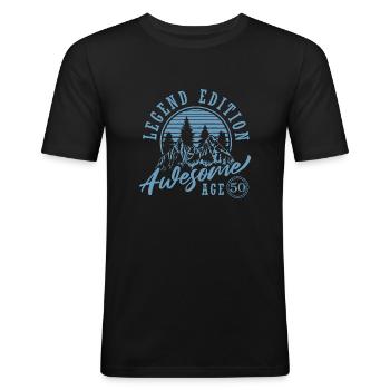 50 Birthday, Born 1972 - Men's Slim Fit T-Shirt - black - Front - Nik (191cm)