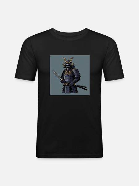 Samouraï : l’âme du guerrier - T-shirt près du corps Homme - noir