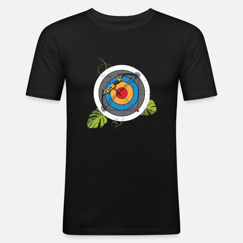 Bogenschützen Zielscheibe Compound Bogen - Männer Slim Fit T-Shirt - Schwarz