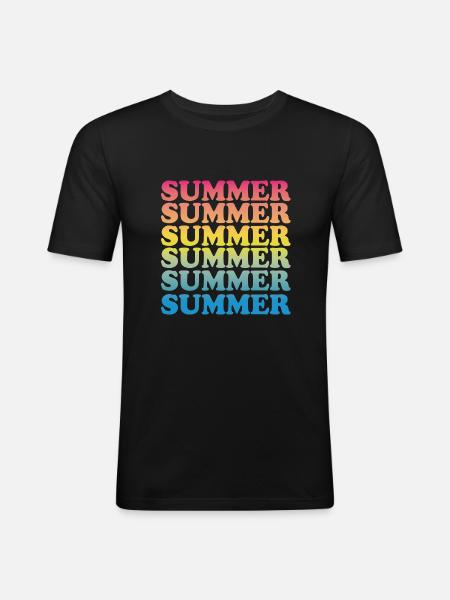 Summer - Männer Slim Fit T-Shirt - Schwarz