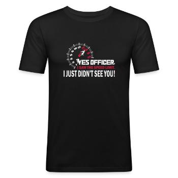 Saw The Speed Limit - Männer Slim Fit T-Shirt - Schwarz - Vorne - Nik (191cm)