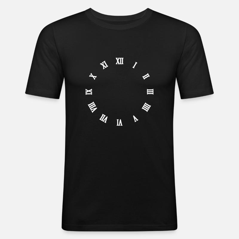 No time - Roman Clock - Men's Slim Fit T-Shirt - black