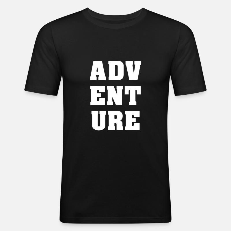 Adventure - Männer Slim Fit T-Shirt - Schwarz