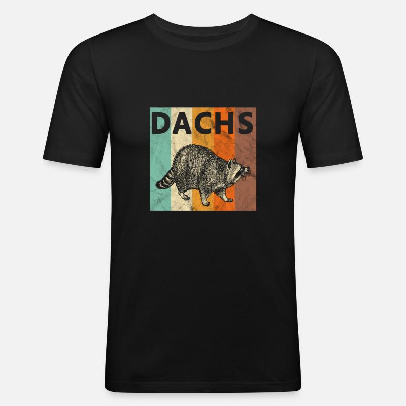 Dachs - Männer Slim Fit T-Shirt - Schwarz