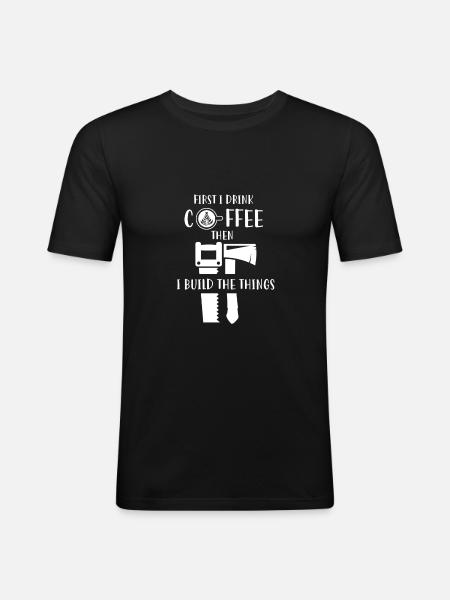 Handwerker Kaffee - Männer Slim Fit T-Shirt - Schwarz