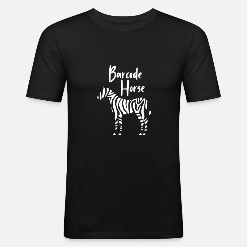 Zebra Barcode - Männer Slim Fit T-Shirt - Schwarz