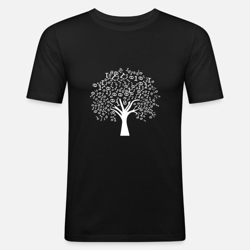 Programmer Binary Tree - Men's Slim Fit T-Shirt - black