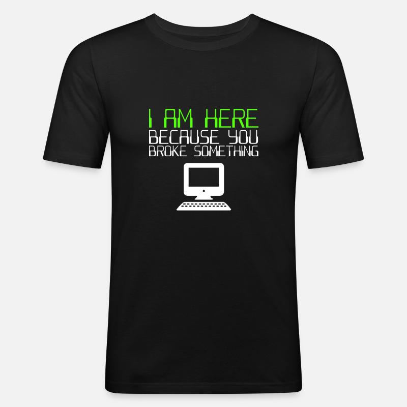 IT Helpdesk It Support - Männer Slim Fit T-Shirt - Schwarz