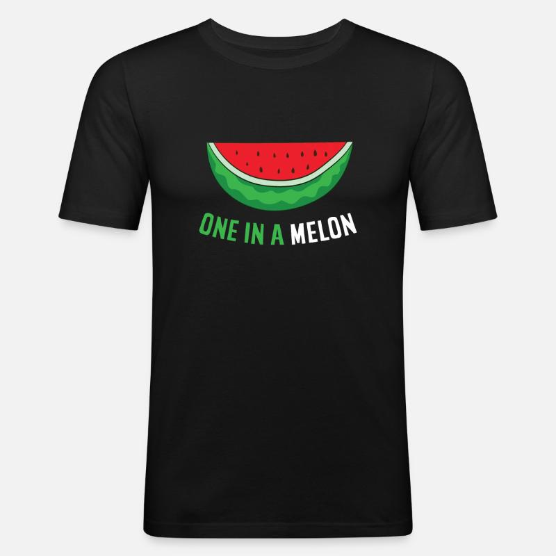 Wassermelone Sommer Eine Aus einer Melone - Männer Slim Fit T-Shirt - Schwarz
