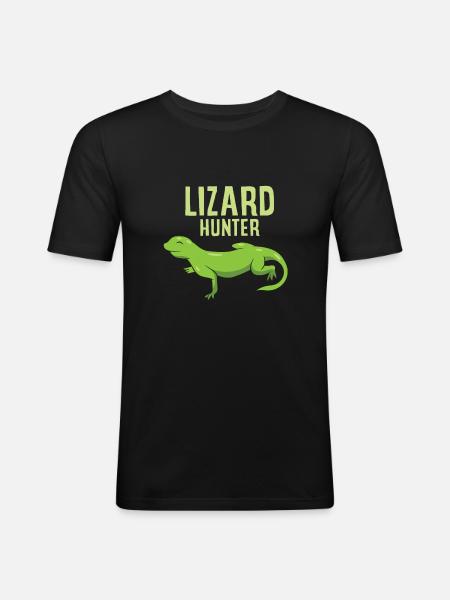 Funny Lizard Hunter Love Lizards - Men's Slim Fit T-Shirt - black