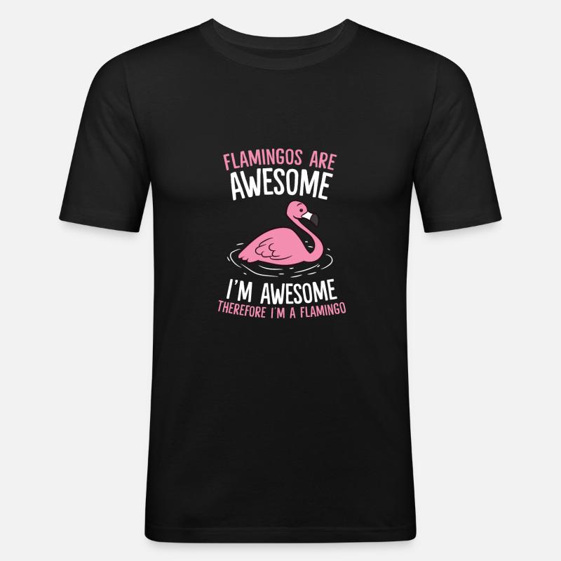 Ich bin ein Flamingo - Männer Slim Fit T-Shirt - Schwarz