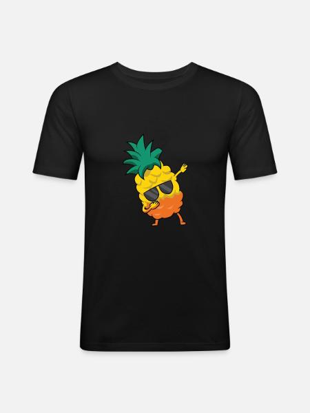 Pineapple Fruit Dabbing Pineapple - Men's Slim Fit T-Shirt - black