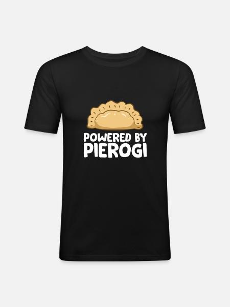 Powered By Pierogi Funny Pierogi - Men's Slim Fit T-Shirt - black