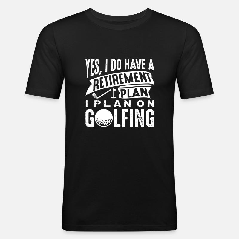 Ruhestandsplan Golfen - Männer Slim Fit T-Shirt - Schwarz