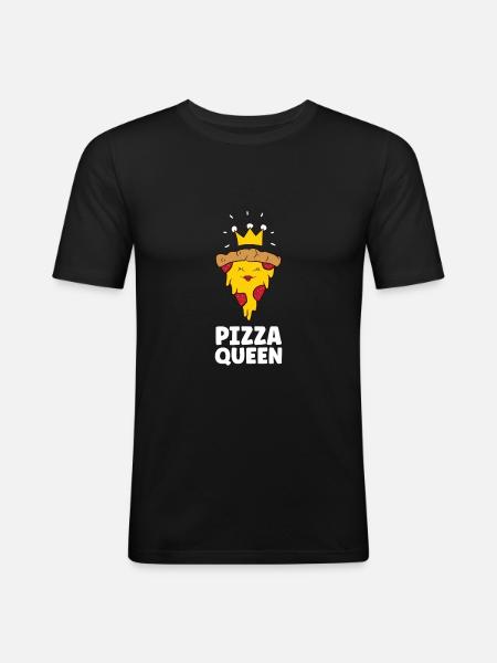 Pizza Queen Love Pizzas - Men's Slim Fit T-Shirt - black