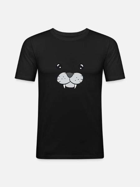 Sel kostyme Halloween sel kostyme morsomme seler - Slim Fit T-skjorte for menn - svart