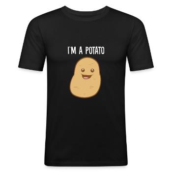 I'm a Potato - Men's Slim Fit T-Shirt - black - Front - Nik (191cm)