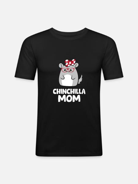 Chinchilla Mom - Men's Slim Fit T-Shirt - black