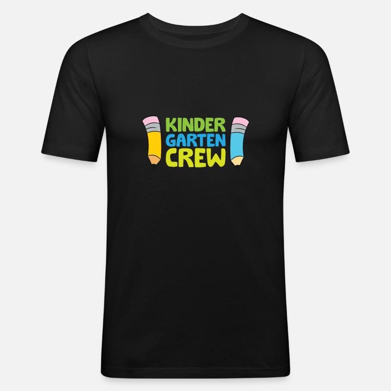 Kindergarten Crew - Männer Slim Fit T-Shirt - Schwarz