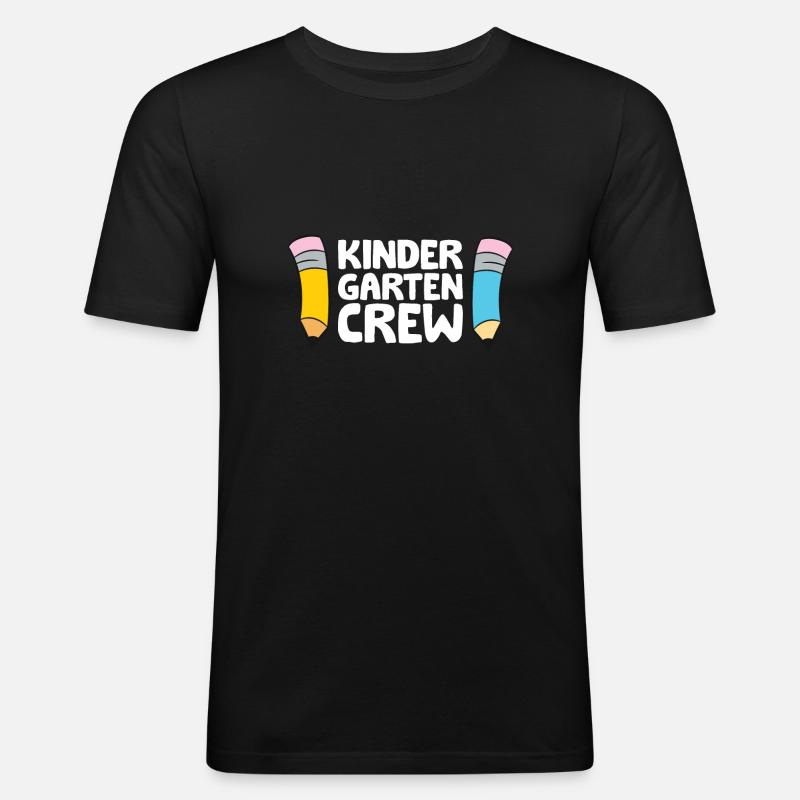 Kindergarten Crew - Männer Slim Fit T-Shirt - Schwarz
