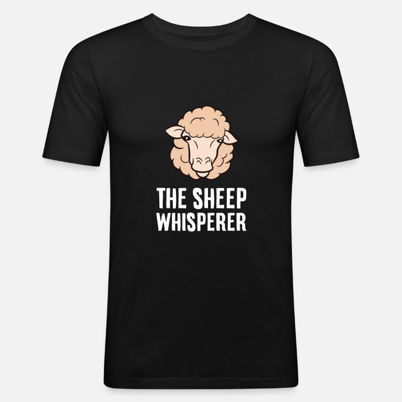 Der Schafsflüsterer - Männer Slim Fit T-Shirt - Schwarz