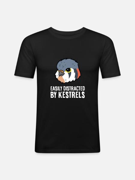 Easily Distracted By Kestrels - Men's Slim Fit T-Shirt - black