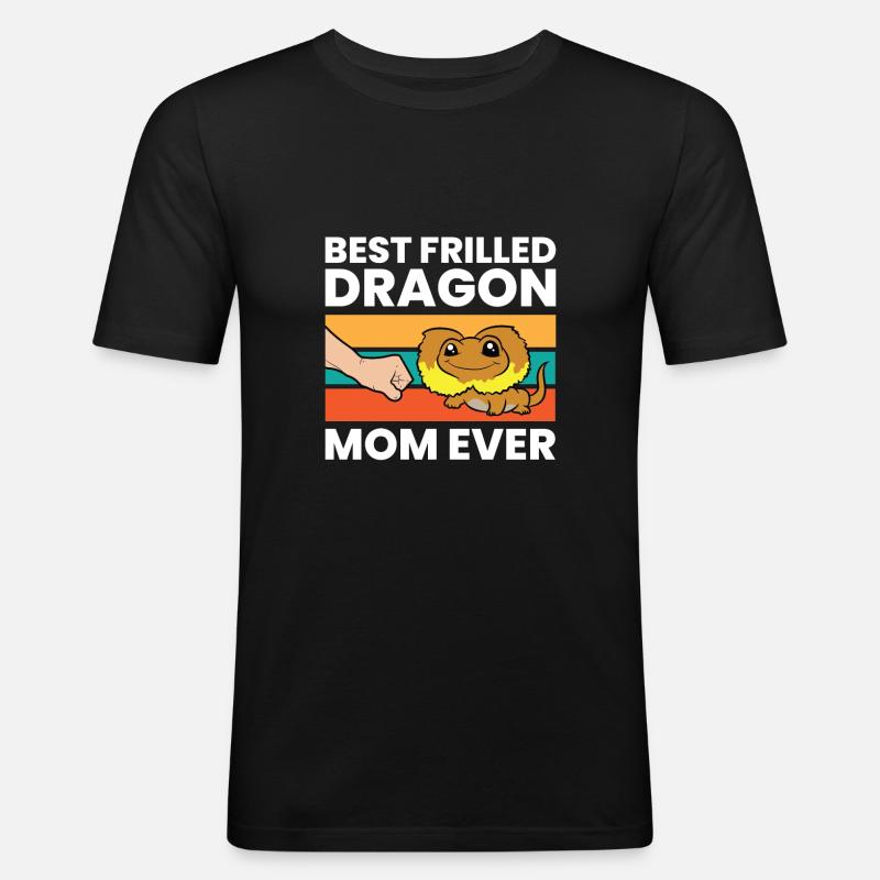 Die beste Drachenmama mit Rüschen - Männer Slim Fit T-Shirt - Schwarz
