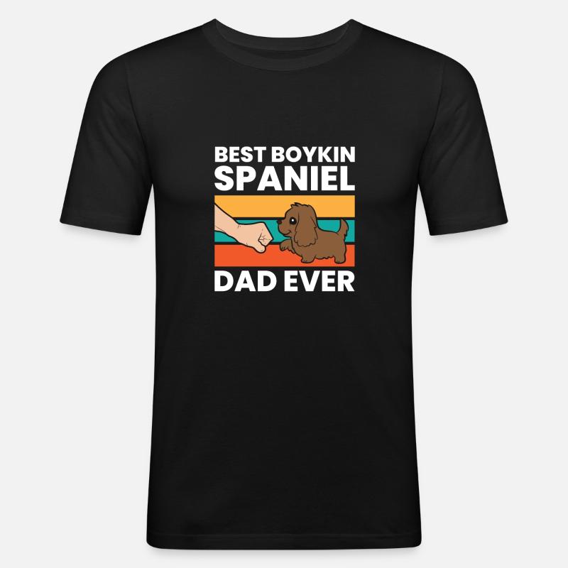 Best Boykin Spaniel Dad Ever - Männer Slim Fit T-Shirt - Schwarz